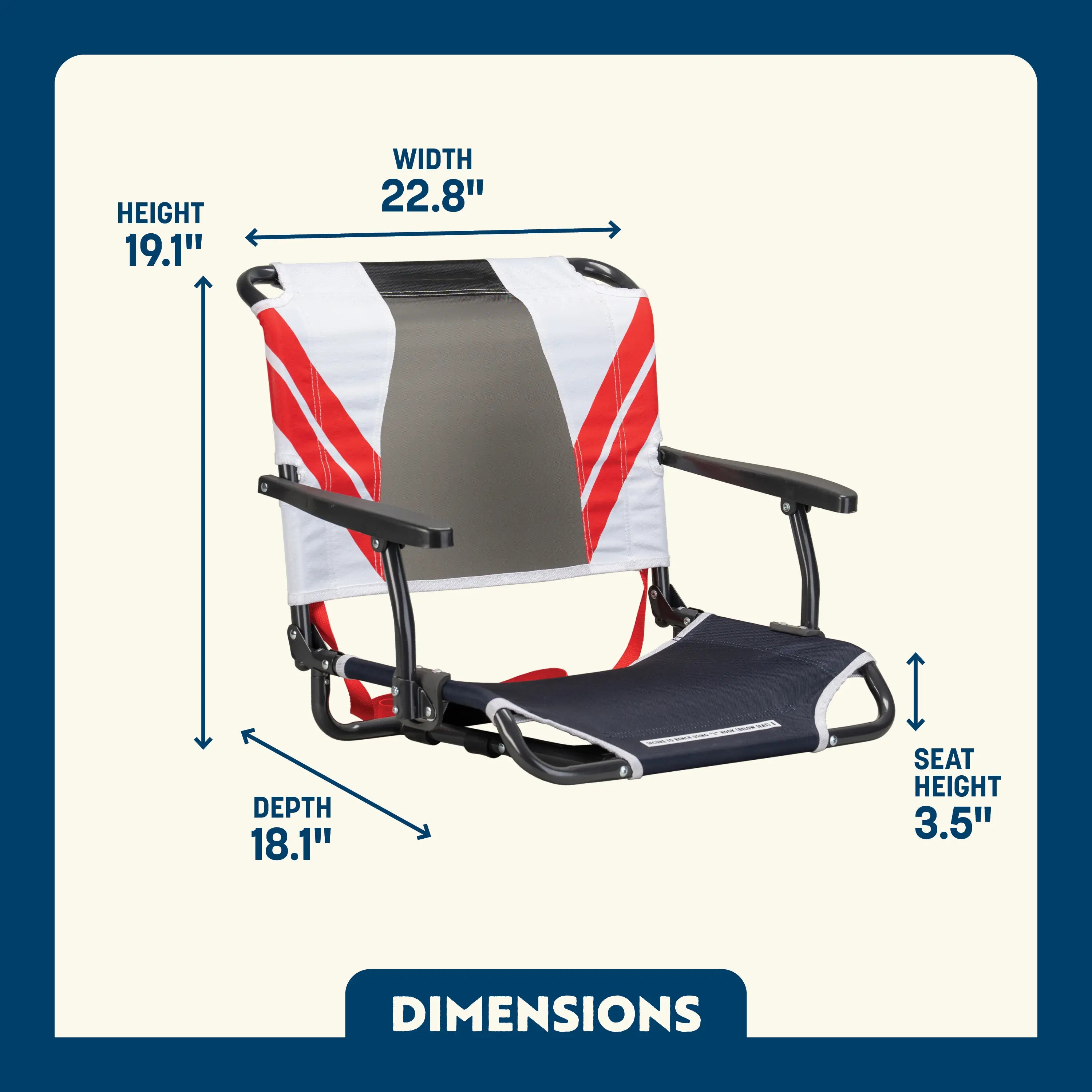 Big Comfort Stadium Chair with Armrests | Featured Outdoor Choice | Outlandridge 8967 Vk