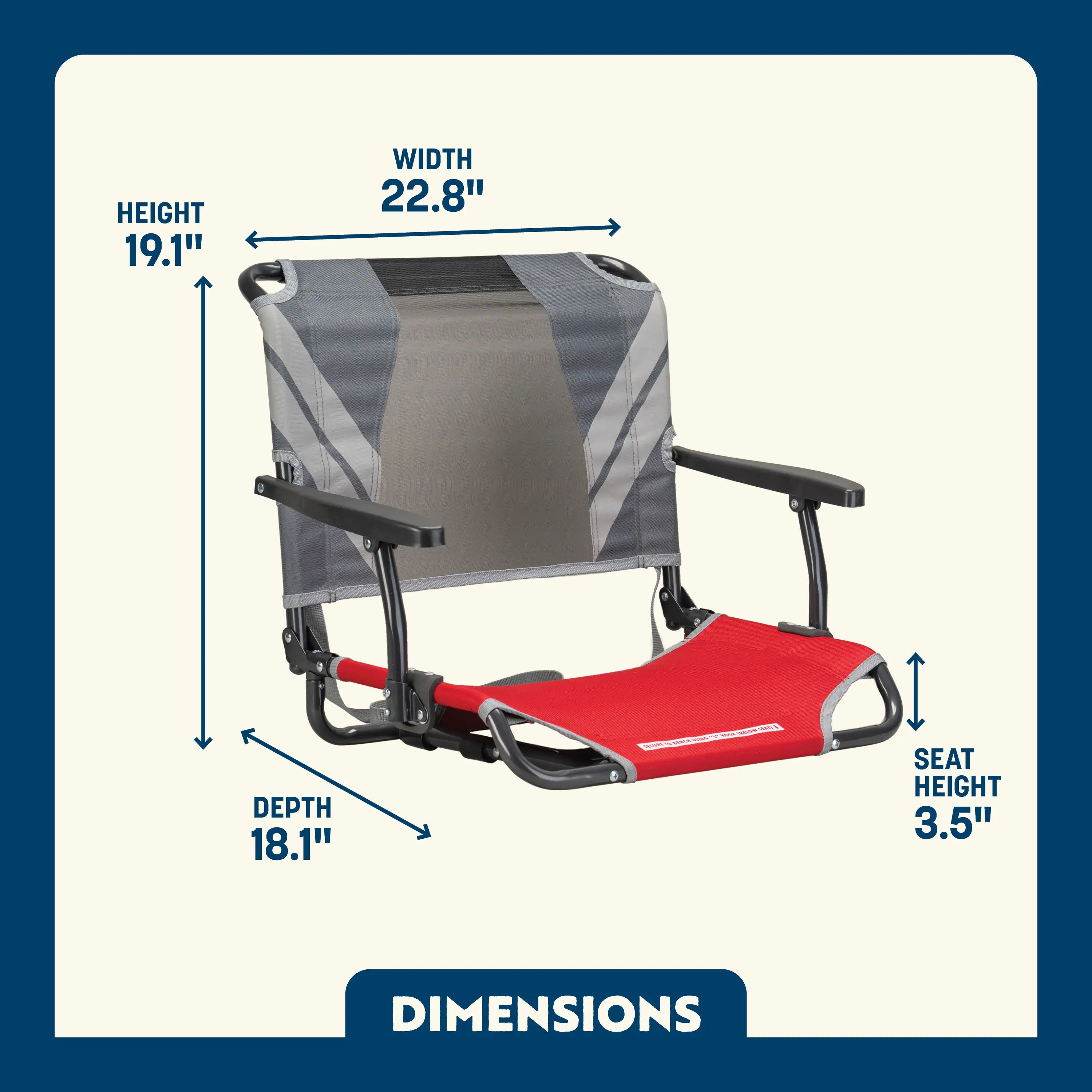 Big Comfort Stadium Chair with Armrests | Featured Outdoor Choice | Outlandridge 8967 Vk