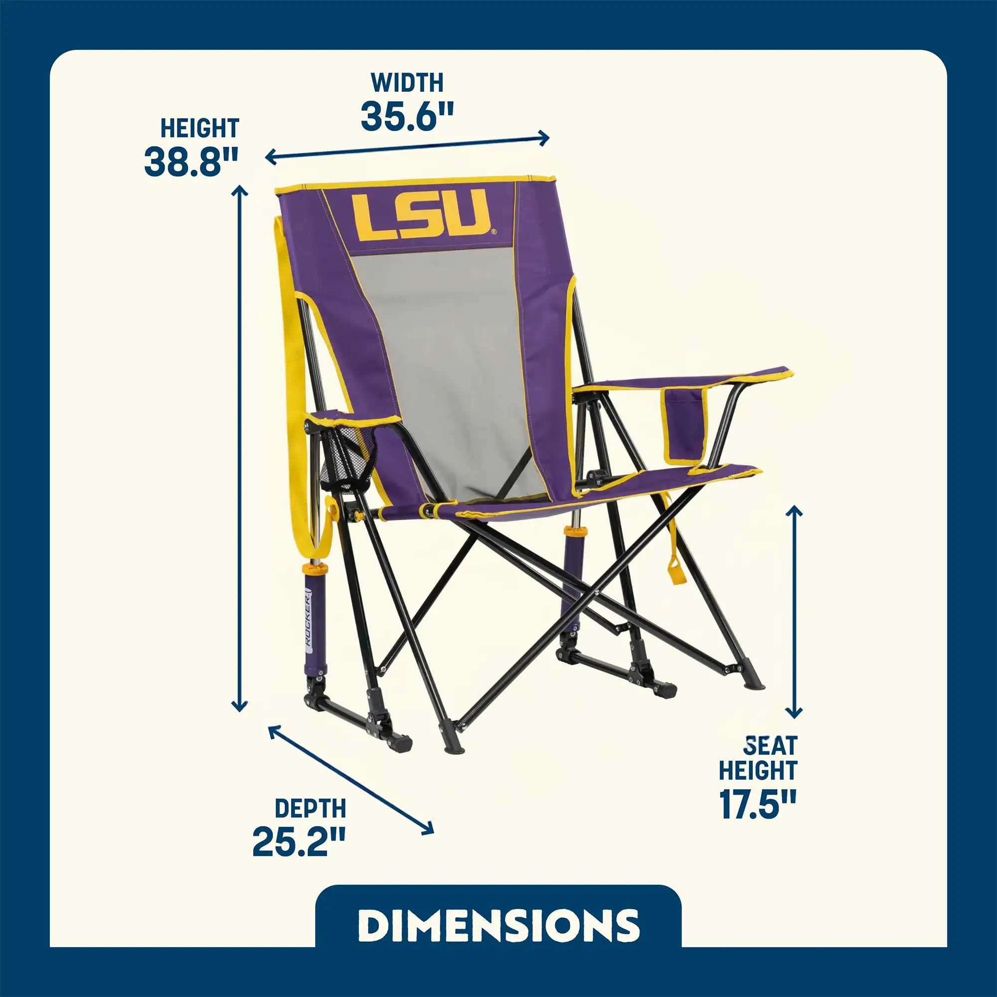 Comfort Pro Rocker - LSU Tigers | Featured Outdoor Choice | Outlandridge B597 39
