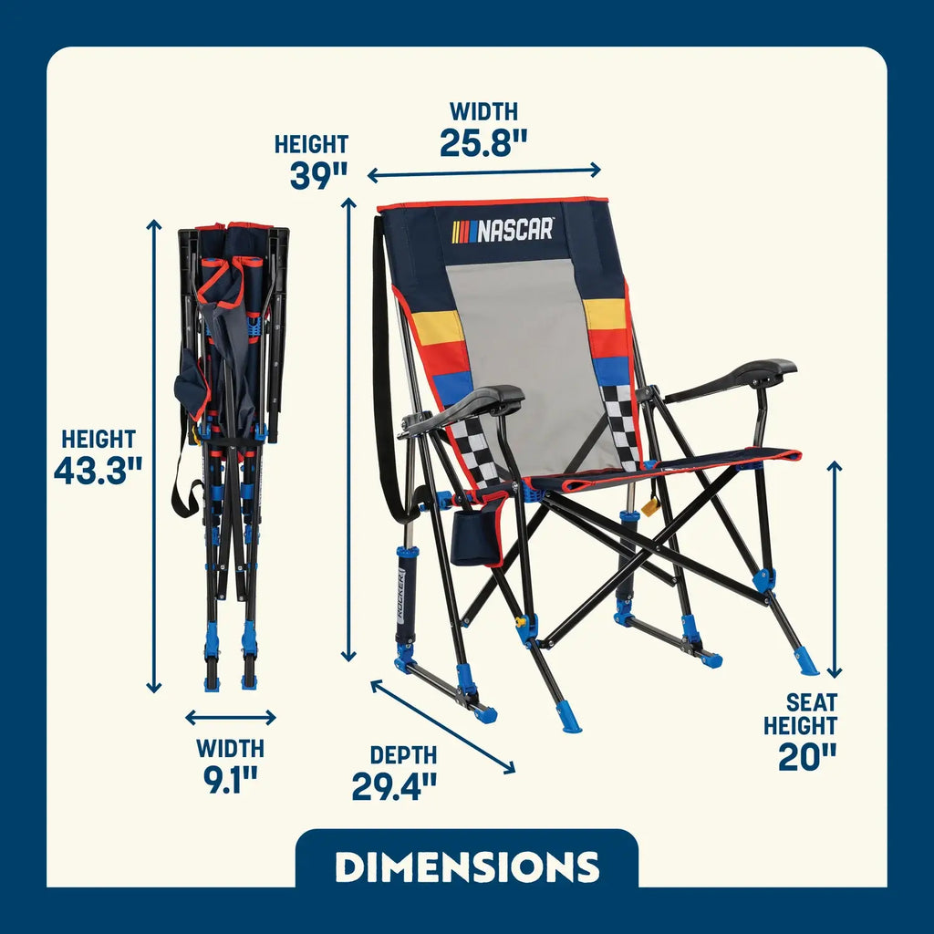 NASCAR RoadTrip Rocker - Blue | Featured Outdoor Choice | Outlandridge 2804 oO